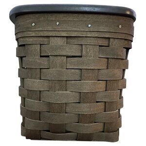 Longaberger Tall Tissue Basket with Lid Deep Brown Rare 2006 DW Signature